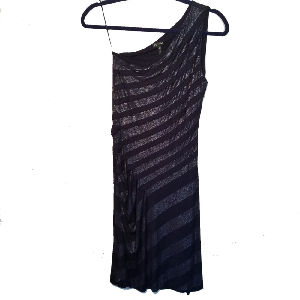 Escada Asymmetrical Striped Dress - Picture 3 of 7